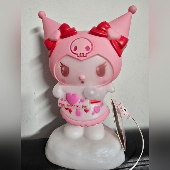 Valentines Day Blow Mold Decor Kuromi with Valentines Day, 12 in, by Sanrio - Picture 1 of 9